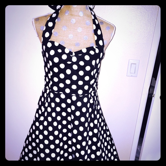 💋Polkadot pinup rockabilly Halter Dress!💋