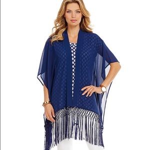 BNWT Michael Kors Fringe-Trim Kimono Cardigan