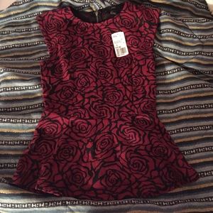 NWT Rose Peplum Shirt