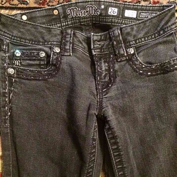 Black embellished skinny Miss Me Jeans