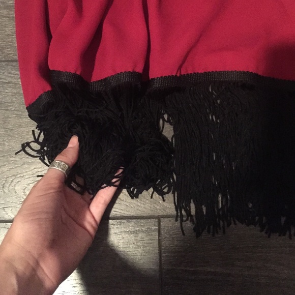 🚫SOLD🚫 1920's Flapper Style • Fringe Dress, Red - Picture 2 of 3