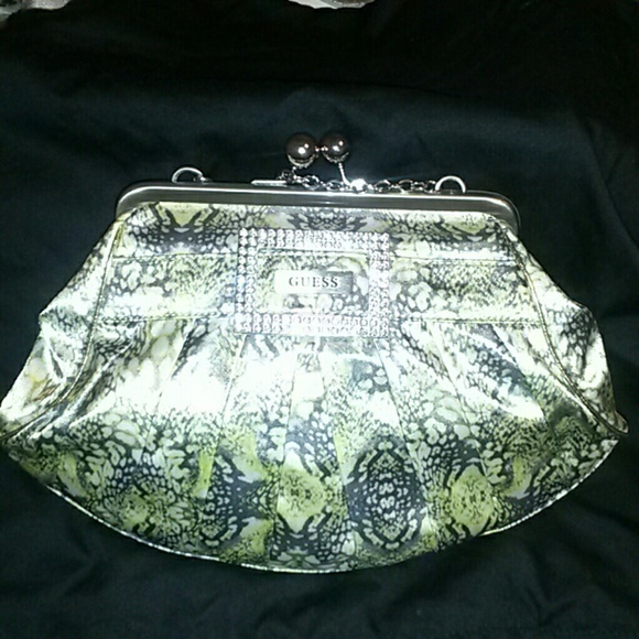 Satin yellow and gray leopard  handbag satchel