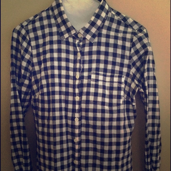 J.crew button down- navy and white