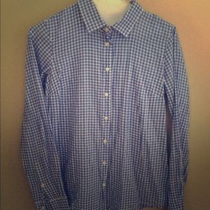 J.crew button down- blue and white small checkered