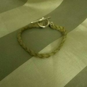 Handcrafted braided bracelet with silver clasp