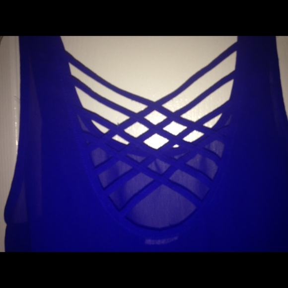 SOLD!!  Royal Blue Silky Tank - Picture 2 of 2