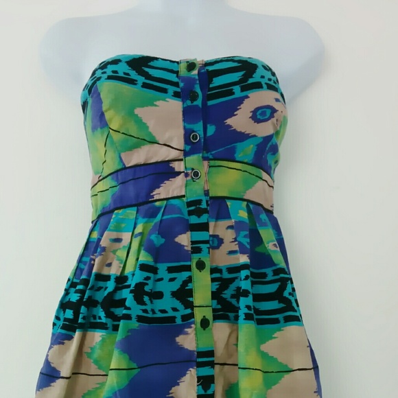 Beach. Print. Strapless. Dress. Summer. Flirt