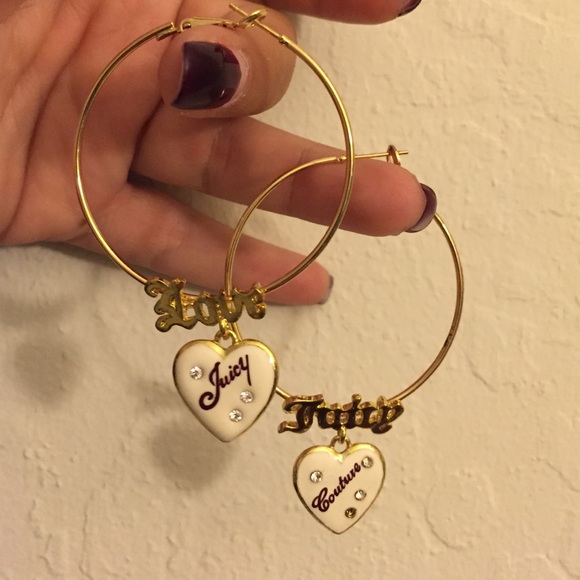 Juicy Couture gold charm hoops