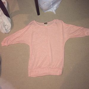 light peachy sweater material shirt