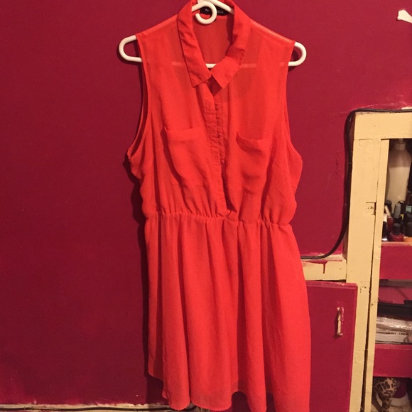 Peach Sheer Dress