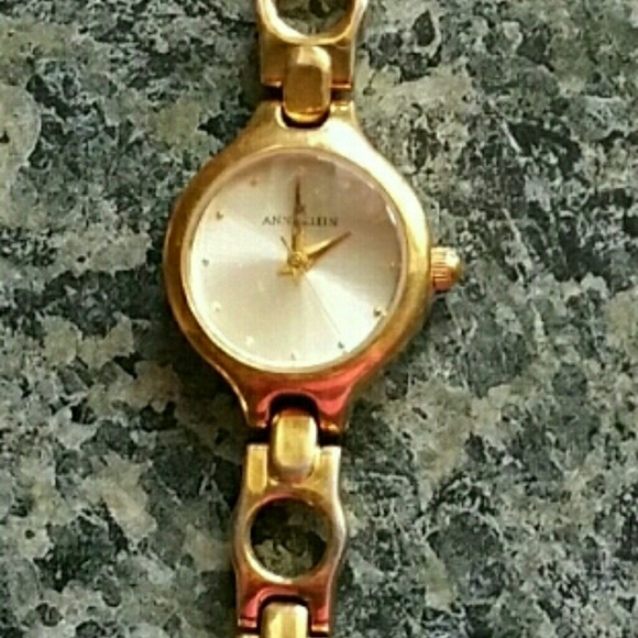 Anne Klein watch. Gold color and pearl face plate - Picture 1 of 3