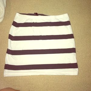 striped mini skirt