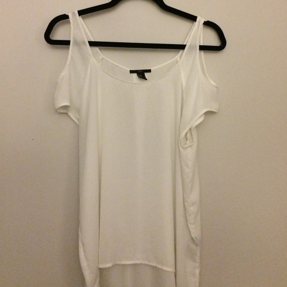 White Cutout Sleeve Blouse