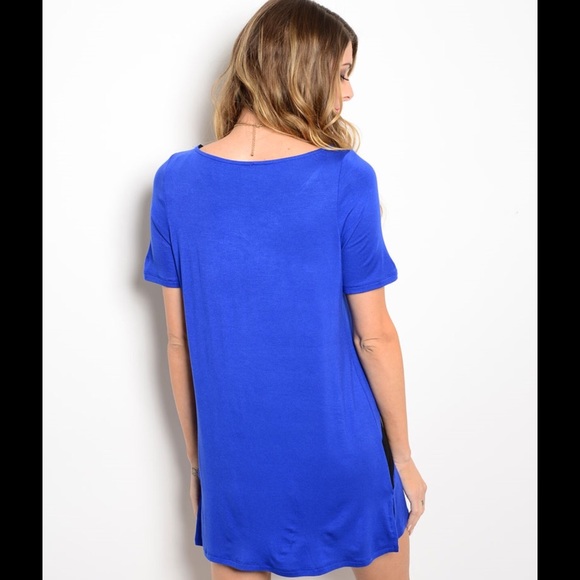 Royal Blue and Black Dress - Picture 3 of 3