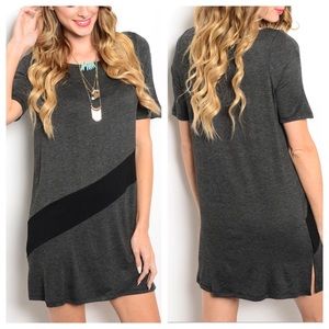 Charcoal Gray and Black Dress