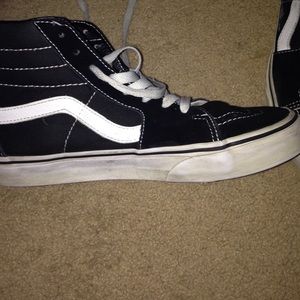Black and White High Top VANS Sk8 his