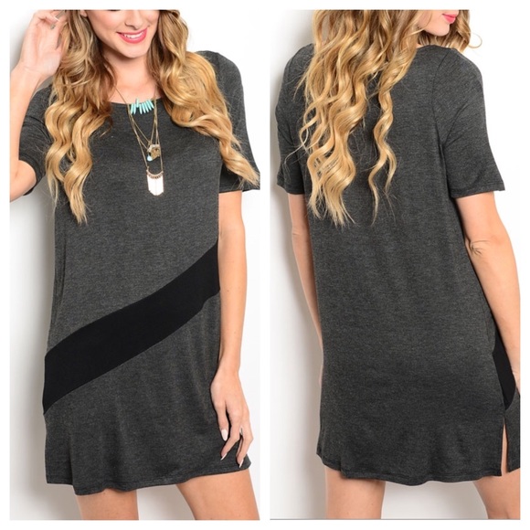 Charcoal Gray and Black Dress