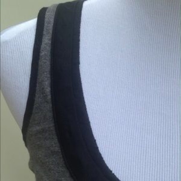 🆕 LOFT tie waist tank dress, black & gray - Picture 2 of 4