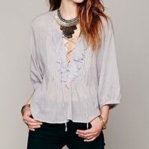 NEW NEVER USED! Ruffle Me Up Gray Blouse