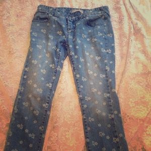 Free people size 26 ankle length printed denim.