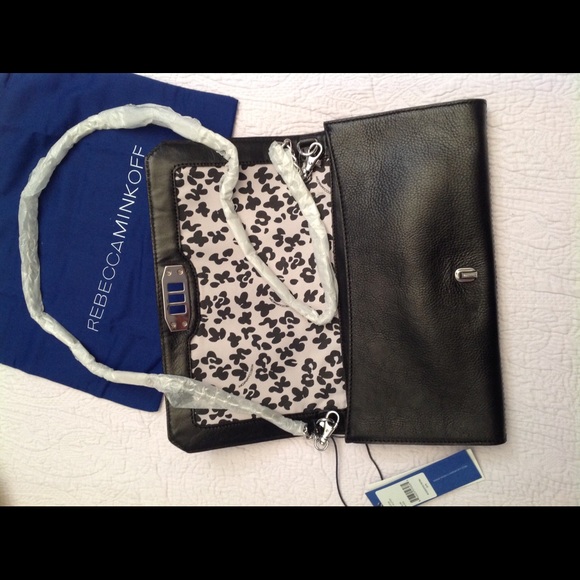 Rebecca Minkoff Love Leather Clutch w/ Strap - Picture 3 of 8