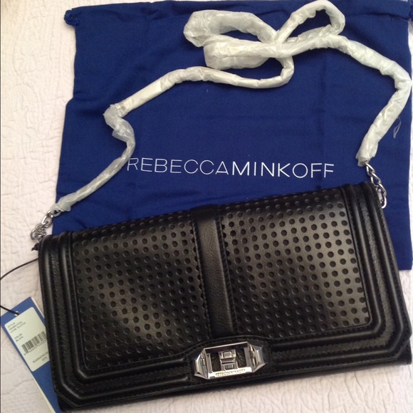 Rebecca Minkoff Love Leather Clutch w/ Strap - Picture 4 of 8