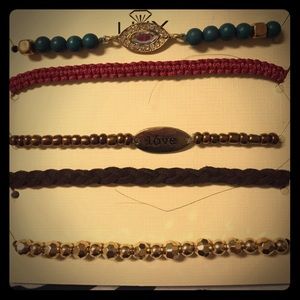 NWT set of 5 bracelets brown blue gold red
