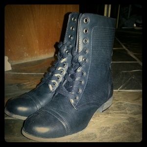 black combat boot