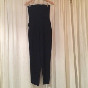 Black Topshop strapless play suit