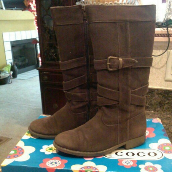 Girls dark brown boots by Jumbo CoCo - Picture 1 of 3