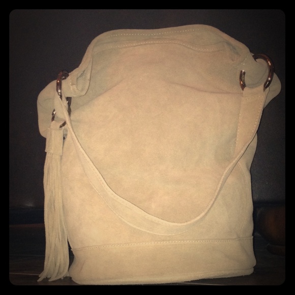 Sundance Bucket Tan Suede Bag