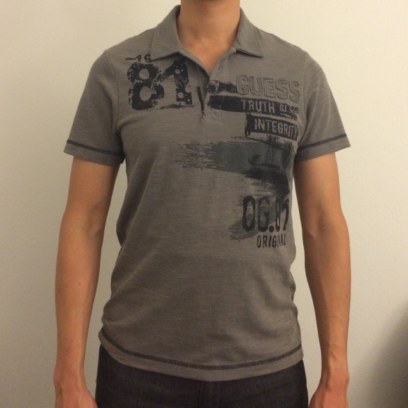 Men's grey Guess polo size small