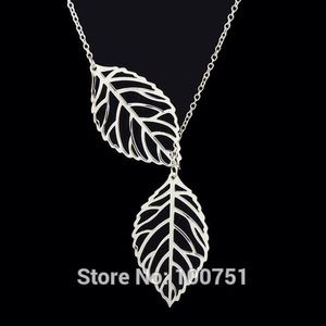 Silver leaf necklace