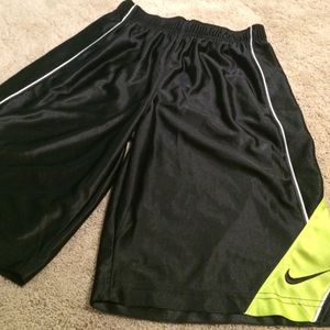 Lime green and black nike basketball shorts!