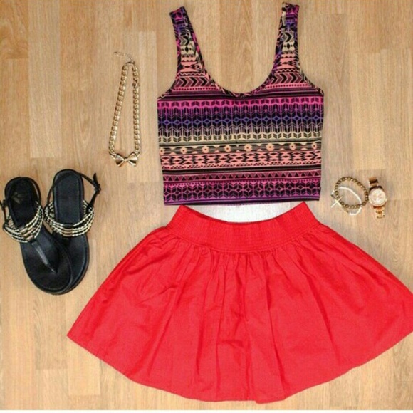 Hollister High Waisted Skater Skirt