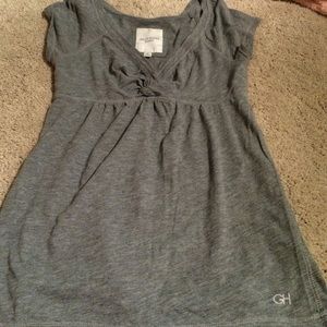 Heather Grey knotted Baby Doll Top