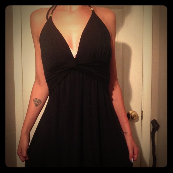 Express plunge halter dress