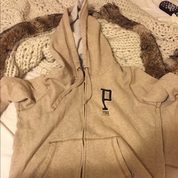 Hooded Tan PINK jacket