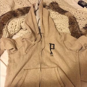 Hooded Tan PINK jacket
