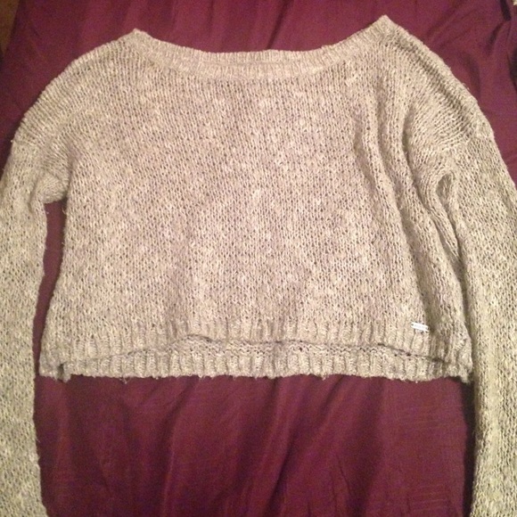 Long Sleeve Grey Crop Sweater