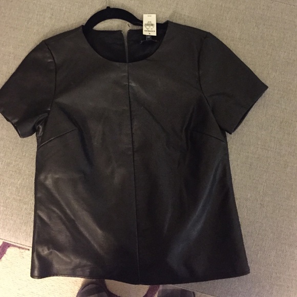 Faux leather shirt