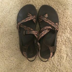 Brown and Peach Chacos