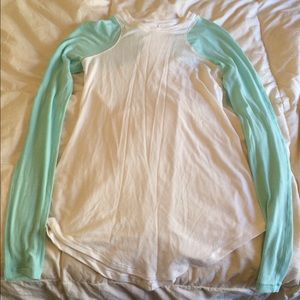Lululemon white and blue long sleeve