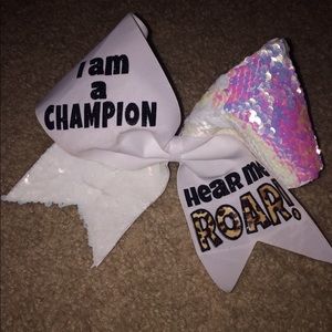 White Duo-Chrome Cheer Bow