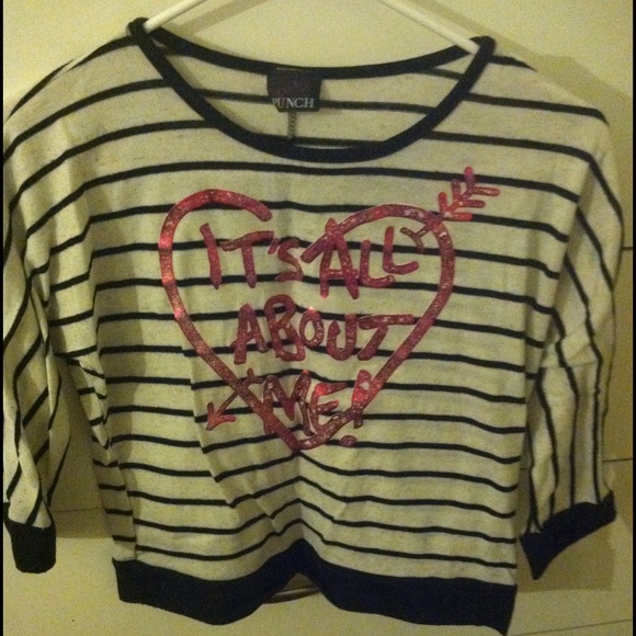 Stripped cream and black it's all about me shirt