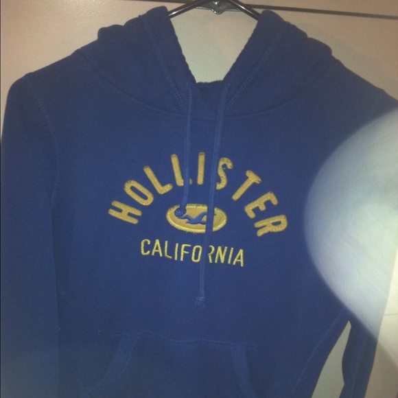 Royal blue and yellow hollister hoodie
