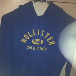 Royal blue and yellow hollister hoodie
