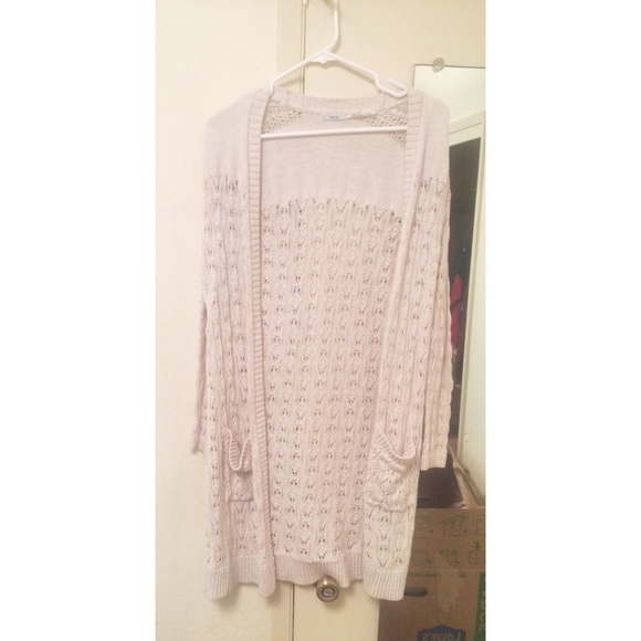 Long Cream Knit Cardigan from Urban Outfitters