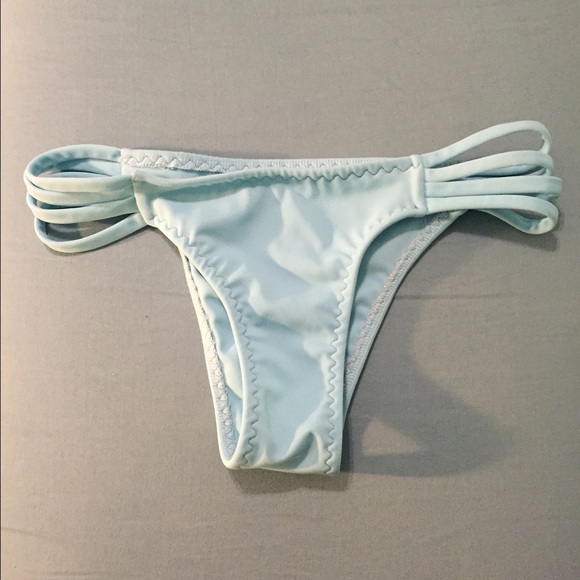 Light Blue Strappy Brazilian Bikini Bottoms