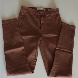 rusty brown high waisted pants